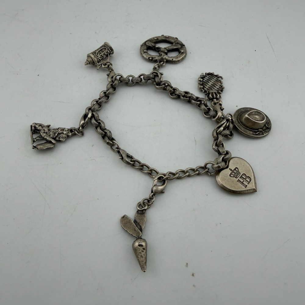 Hofbrauhaus Munchen Silver Tone Bavarian Oktoberfest Charm Bracelet